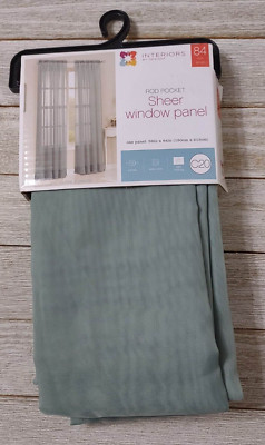 Interiors by Design Sheer Window Panel with Rod Pocket 84'' x 59'' C20 Green 
