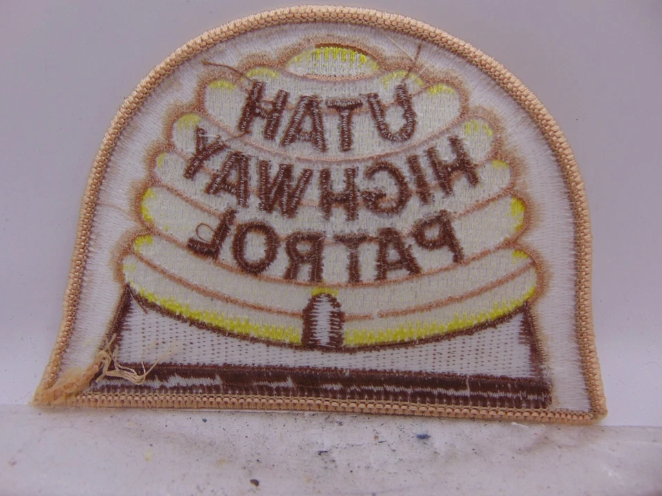 Vintage Obsolete Embroidered Patch Highway Patrol State  Utah Honey - Image 3 of 3