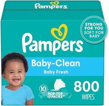 Pampers Baby Wipes, Complete Clean Baby Fresh Scented Wipe, Gently Cleans Head t