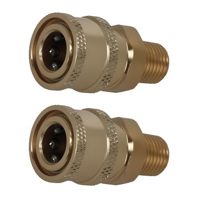 2x 1/4'' Quick Connect Socket to Male NPT Thread Pressure Washer Adapter Coupler