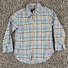 Ralph Lauren Boys Sz 5 Long Sleeve Button Up Dress Shirt Plaid Colorful
