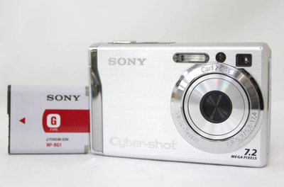 Sony Digital Camera DSC-W80 Cyber Shot Silver Japanese only Tested