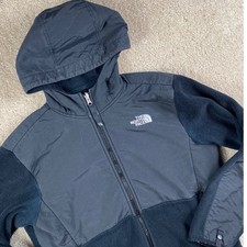 The North Face Girls XL Denali Fleece Hooded Jacket Black Full Zip 18/20