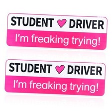 2Pcs Student Driver Magnet for Car, Removable Novice Driver Safety Attention