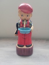 VTG 1960'S MICHANICAL WIND-UP BUBBLE BLOWER BOY TIN LITHO MARUSAN JAPAN TOY READ