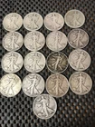 17 Walking Liberty Silver Half Dollars 1917 mixed Mint and Date to 1944