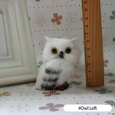 Miniature Rabbit Owl Cat Fox Ornament Furs Squatting Model Home Decoration Anima