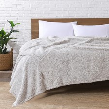 Ultra Soft Fleece Sherpa Blanket King Size, Lightweight Cozy Pattern Reversib...