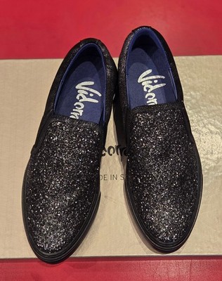 Vidorreta Slipper Glitzer Schwarz Gr. 38 UVP 99,90