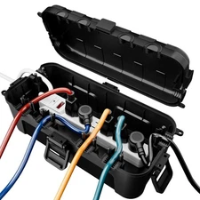 Outdoor Electrical Box, Waterproof Extension Cord Cover,  Connection Box, Black
