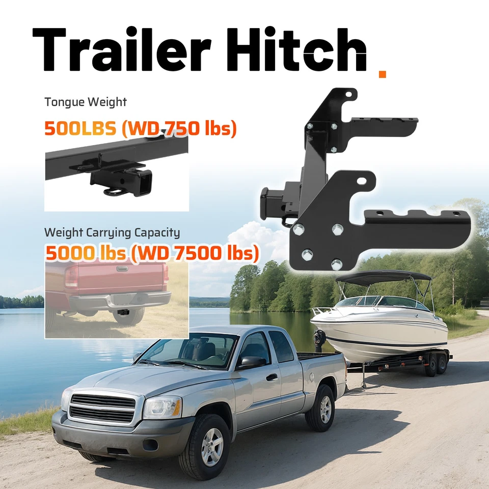 Class 3 Trailer Hitch Towing Receiver 2" For Dodge Dakota All Styles 1987-2004 - Image 3 of 4