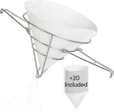 Maple Syrup Cone Filter Holder with 20 Paper Filters  Cooking Oil Filter Str...
