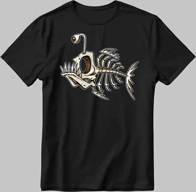 Bone Fish Weird Skeleton weiß-schwarz Herren / Damen T-Shirt KA101