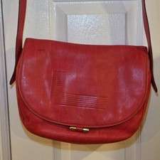 Red Leather Vintage Crossbody Bag
