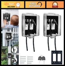 Dual Outlet Cover Box with Key Lock - Baby Safety, Easy Install, Extra Space 2