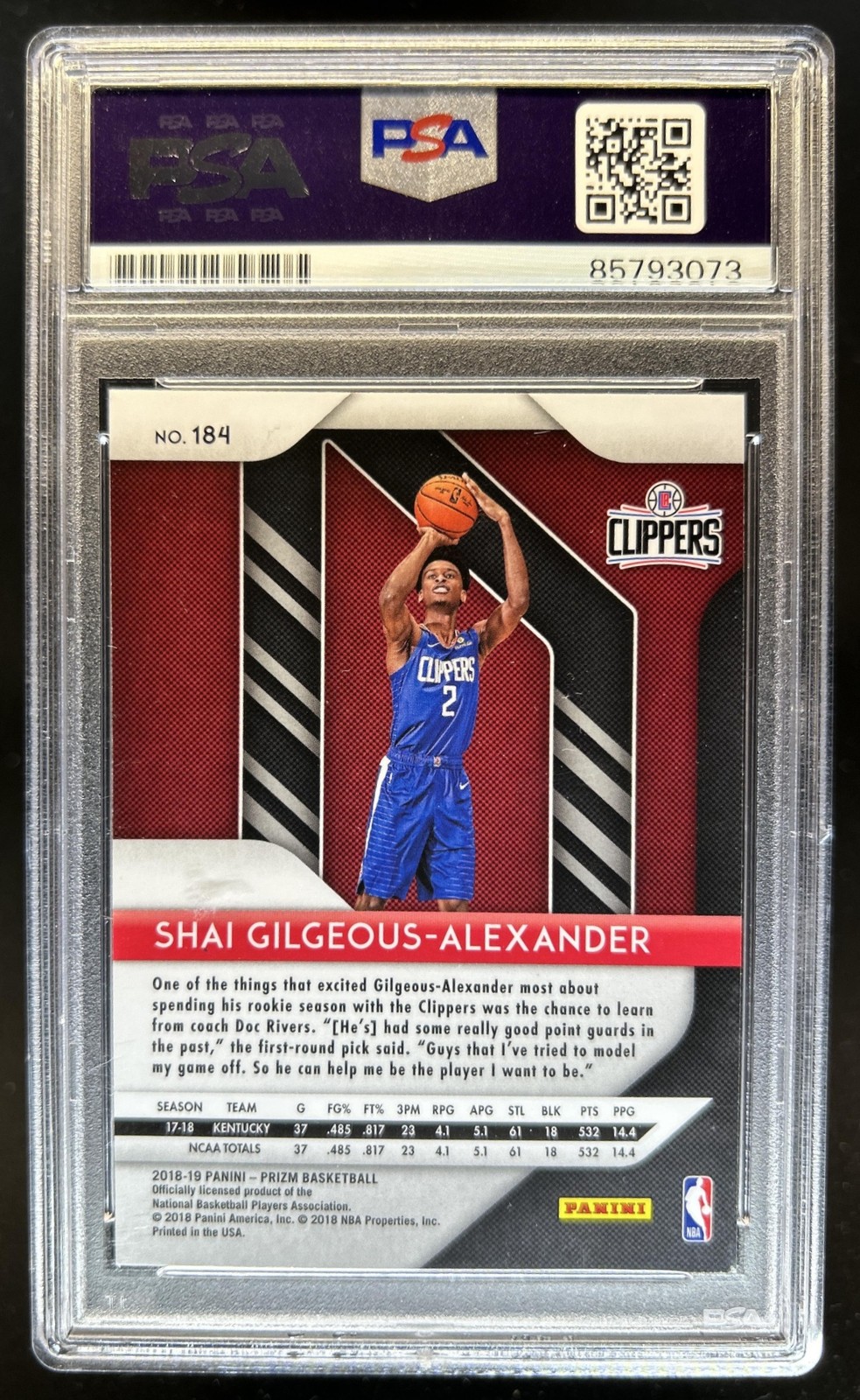 Trading Card Shai Gilgeous-Alexander PSA/DNA Certified Authentic Auto Autograph view 2