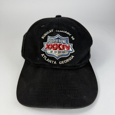 Vintage Super Bowl XXXIV Hat Cap Snap Back Black NFL Football Mens Atlanta 2000s