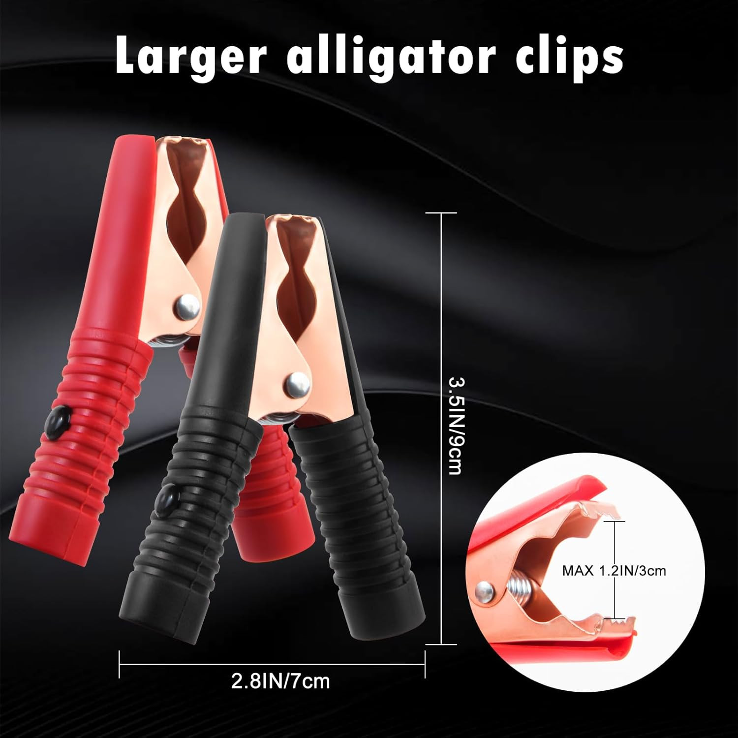 8Ft/2.44M 14 AWG Extension Cord Eyelet Terminal with Battery Clamp 12V/ 24V Batt