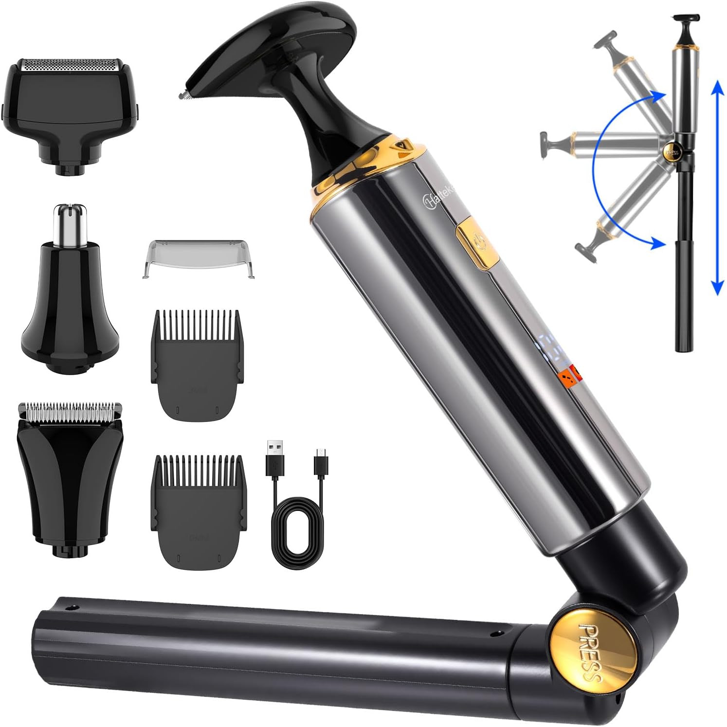 Electric Mens Back Shaver Body Trimmer Hair Groomer 4 in 1 K