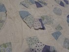 VTG HANDMADE PATCHWORK QUILT MOHAWK TRAIL DESIGN 80" x 77" SCALLOPED EDGE READ — photo 6