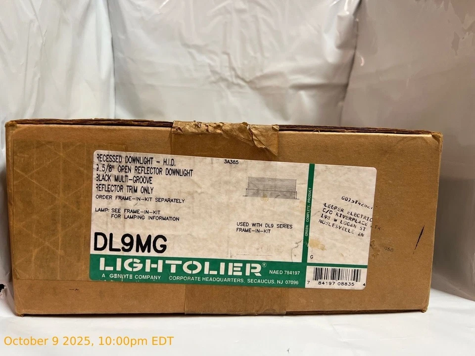 NEW Lightolier Recessed Downlight HID 9-5/8" Open Reflector Downlight Black - Image 3 of 3