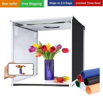 Portable Light Box, 16''x16'' Professional Dimmable Photo Box Photography with ...