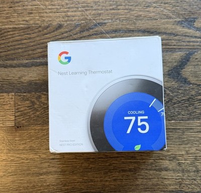Google Nest Learning Thermostat Stainless Steel Nest Pro Edition T3008US NEW