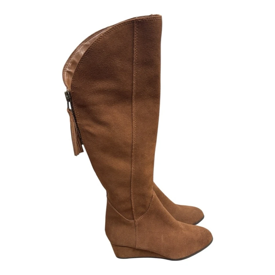 Botas de cuña altas Steven by Steve Madden Larken de gamuza marrón talla 6,5 Foto 3 de 4