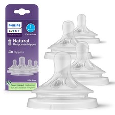 Philips Avent Natural Response Nipples, Extra Slow Flow Flow 1 , 4-Pack, SCY...