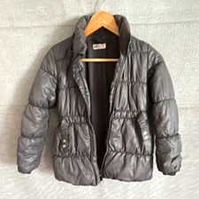 H M Unisex Kids Size 12 Gray Puffer Jacket Full Zip Long Sleeve Padded
