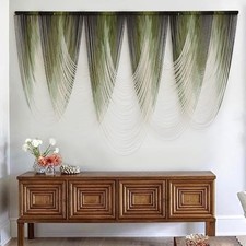 Macrame Wall Hanging Dip-Dyed Large Macrame Wall Decor Yarn Tapestry 57" Green