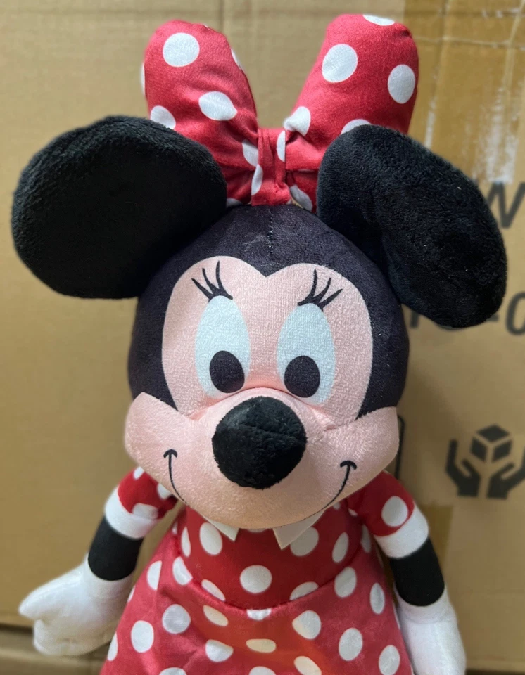 Disney Minnie Mouse Peluche Perro Juguete 16” Hebilla Rojo Lunares Vestido Foto 3 de 4