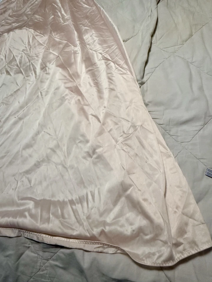 De Colección Años 70-80 OLGA Camisón Bebé Rosa Nylon Satinado Encaje Corpiño Barrido Completo EE. UU. 32 Foto 3 de 4