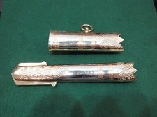 UNUSED ROYAL NAVAL SWORD SCABBARD TOP AND BOTTOM FITTINGS