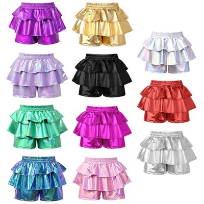 Girls Skirt Cosplay Skort Themed Party Shorts Casual Ruffle Tiered Layered