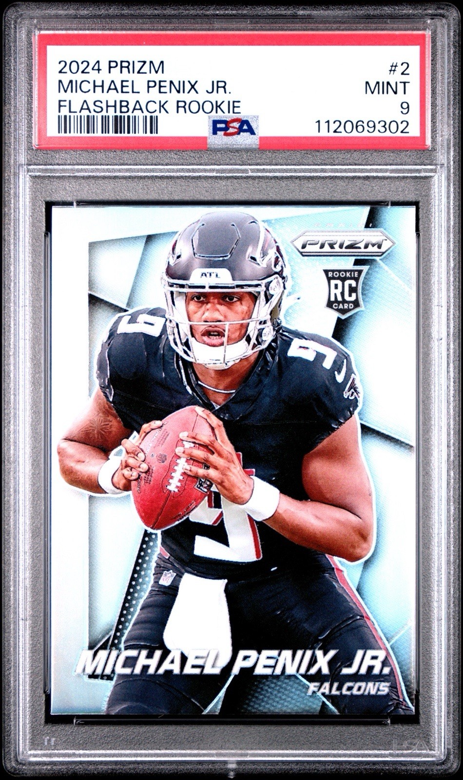 Michael Penix Jr. 2024 Panini Prizm Flashback Silver Prizm Rookie RC PSA Mint 9!