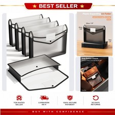ThinkTex Clear Expanding File Folder Snap Closure A4 Letter 2in Capacity