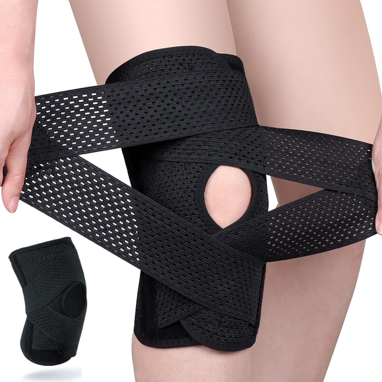 Knee Brace Side Stabilizers Professional Compression Support Unisex Medium