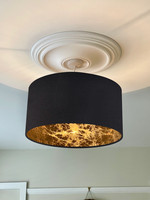 Black with Metallic Bronze look Interior Drum Lampshade , Ceiling Pendant