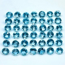 100 pieces 2mm Round Lot Natural Sky Blue Topaz Loose Gemstone