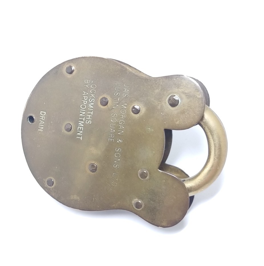 Jared Old English No. 2  Admiralty brass padlock & 2 Keys