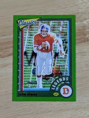 2022 Panini Classics Legends John Elway #105 Timeless Tributes Green /25 Broncos