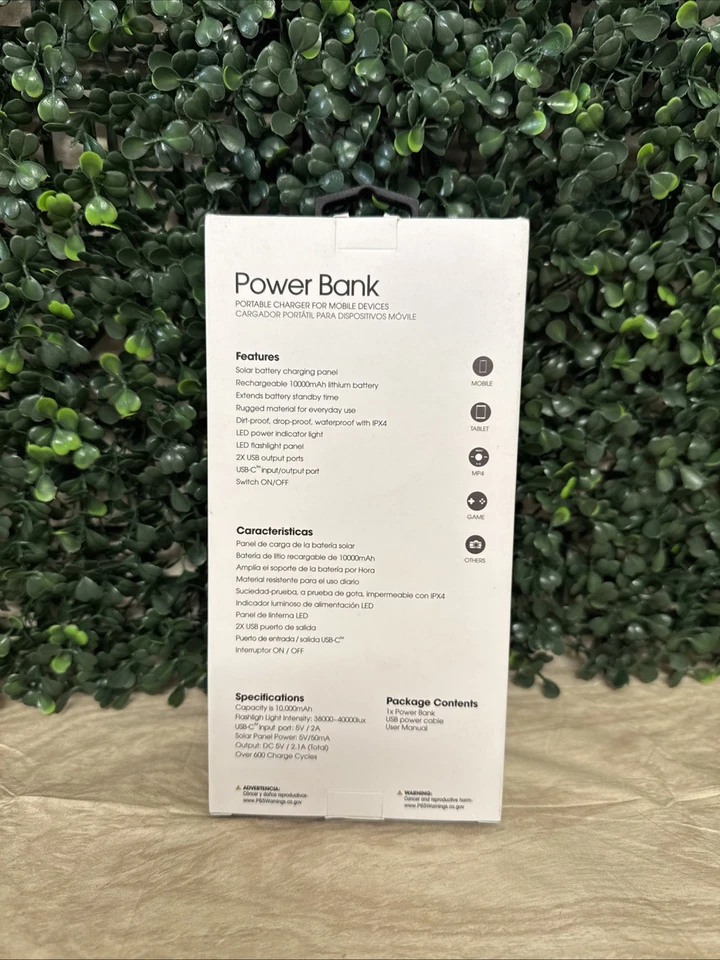 Charge Work Solar Powered Power Bank Weather Proof New - Image 3 of 4