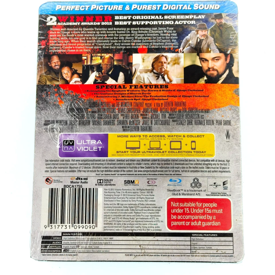 Django Unchained - Blu Ray - Steelbook - New Sealed - Region ALL - Image 2 of 2