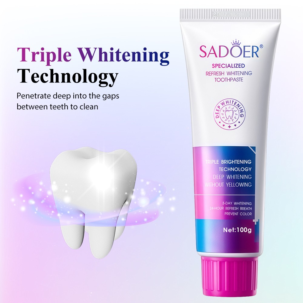 Purple Whitening Toothpaste for Teeth Stains & Bad Mouth Deep Cleaning Care
