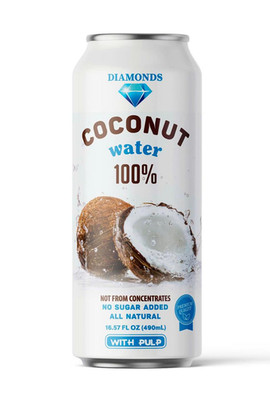 Diamonds 100% Coconut Water / Case of 24 / 16.57 FL OZ 