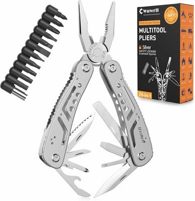 26-in-1 Multitool，Professional Stainless Steel Multi Tools 16.5*12.3, Silvery 