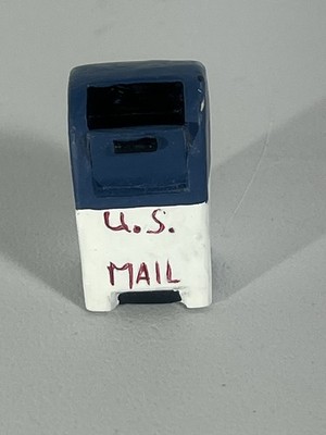 Vintage MINIATURE US MAILBOX, Thimble  Red White and Blue Postal
