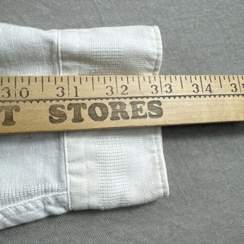 Vintage Eddie Bauer Linen Blend Shirt Men M White Band Mandarin Collar Button Up - Picture 4 of 5