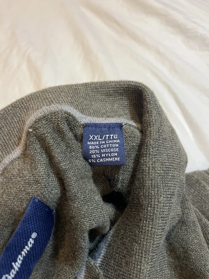 Suéter Polo Tommy Bahama Para Hombre Verde Oscuro Manga Larga Talla XXL Mezcla de Algodón Foto 3 de 4